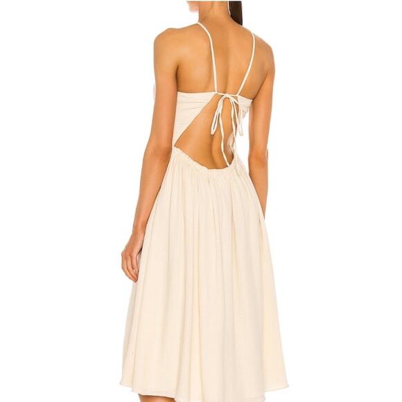 LPA Adalia Strappy Open Back Midi Dress Size M Medium Cream - Picture 4 of 9